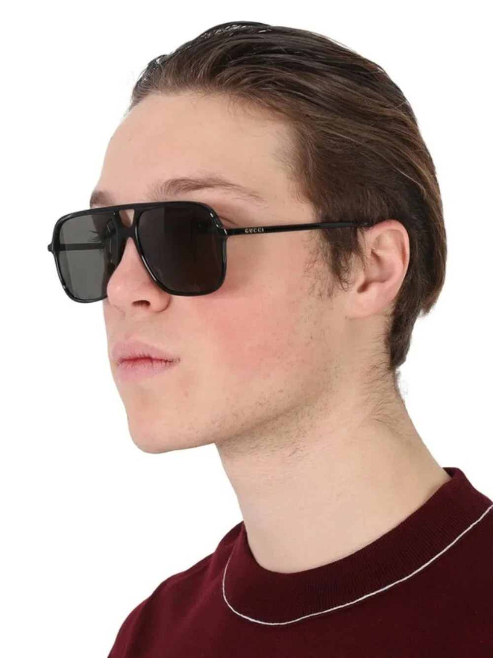 Gucci Men Sunglasses Black Grey Pilot Oversized GG0545S 001 NEW AUTHENTIC